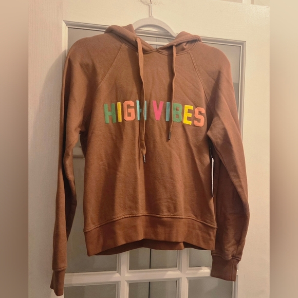 Spiritual Gangster  "High Vibes" Harper Hoodie In Light Brown- Cozy!! - Picture 5 of 7
